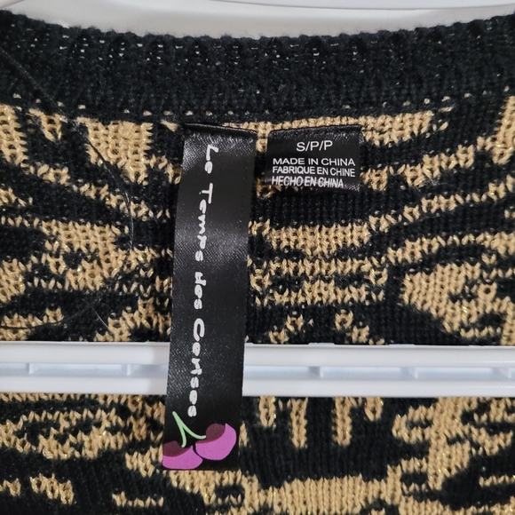 Gold and black cardigan size small Le Temps des Cerises - Picture 3 of 8